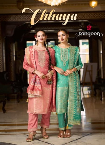 Chhaya By Rangoon Muslin Embroidery Kurti With Bottom Dupatta Wholesalers In Surat